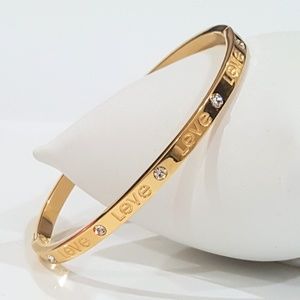 Gold Stainless Steel Love Bangle Bracelet